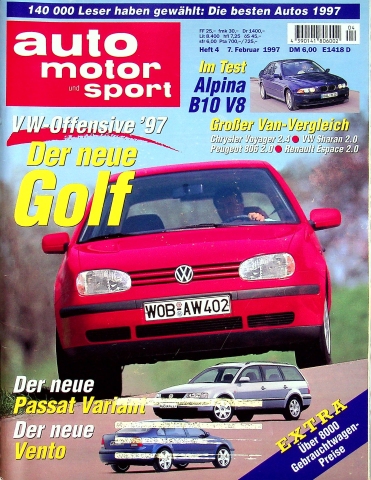 Deckblatt Auto Motor und Sport (04/1997)